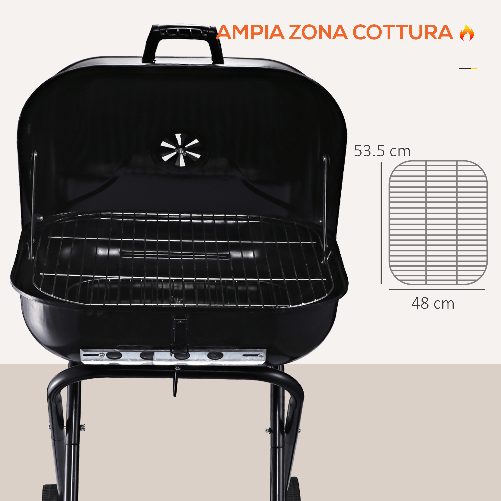 Outsunny-Barbecue-in-Acciaio-con-Coperchio-e-Ruote-Nero-57x70x86cm