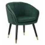 Poltrona elegante, tessuto verde, gambe legno nero 62x58x78cm Paris Gold