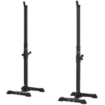 HOMCOM Set di 2 Rack Supporto per Bilanciere in Acciaio, Altezza Regolabile su 12 Livelli, 50x49x124-154cm, Nero