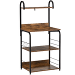 HOMCOM-Mobiletto-per-Microonde-a-4-Ripiani-e-4-Ganci-Mobile-Cucina-in-Acciaio-e-Legno-60x40x125cm-Marrone-Rustico