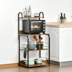HOMCOM-Mobiletto-per-Microonde-a-4-Ripiani-e-4-Ganci-Mobile-Cucina-in-Acciaio-e-Legno-60x40x125cm-Marrone-Rustico