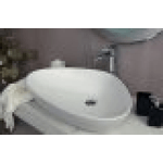 Lavabo da appoggio con troppo pieno 67x44x15cm bianco Mues Joy