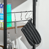 HOMCOM-Mobiletto-per-Microonde-a-4-Ripiani-e-4-Ganci-Mobile-Cucina-in-Acciaio-e-Legno-60x40x125cm-Marrone-Rustico