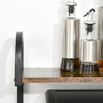 HOMCOM-Mobiletto-per-Microonde-a-4-Ripiani-e-4-Ganci-Mobile-Cucina-in-Acciaio-e-Legno-60x40x125cm-Marrone-Rustico