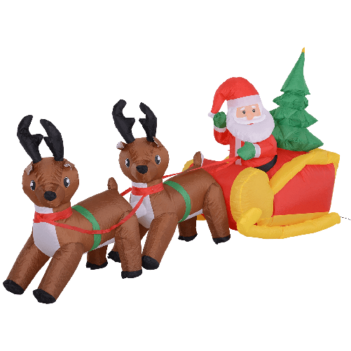 HOMCOM-Gonfiabile-di-Babbo-Natale-con-Slitta-e-Renne-Autogonfiabile-Elettrico-Impermeabile-e-Resistente-Lungo-210-Metri