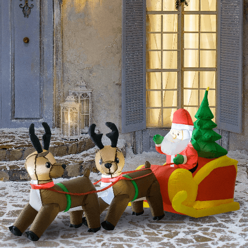 HOMCOM-Gonfiabile-di-Babbo-Natale-con-Slitta-e-Renne-Autogonfiabile-Elettrico-Impermeabile-e-Resistente-Lungo-210-Metri