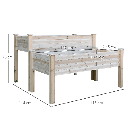 Outsunny-Fioriera-da-Esterno-a-2-Livelli-in-Legno-di-Abete-con-Foro-di-Drenaggio-115x114x76-cm