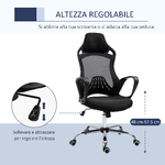 Vinsetto-Sedia-da-Ufficio-Ergonomica-sedie-da-gaming-in-Tessuto-a-Rete-Traspirante-con-Ampi-Braccioli-Nero