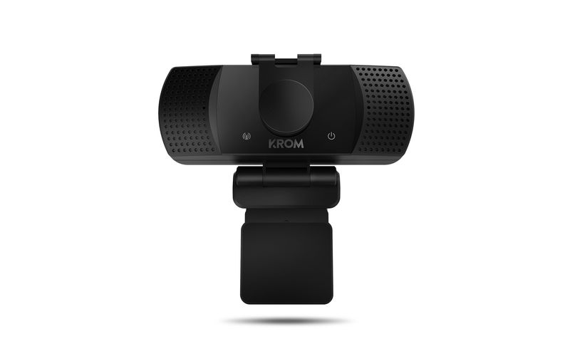 KROM-KAM-WebCam-Full-HD-1080p---Microfono-integrato---USB-2.0---Copertura-privacy---Tripode-in-metallo-incluso---Angolo-