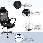 Vinsetto-Sedia-da-Ufficio-Ergonomica-sedie-da-gaming-in-Tessuto-a-Rete-Traspirante-con-Ampi-Braccioli-Nero