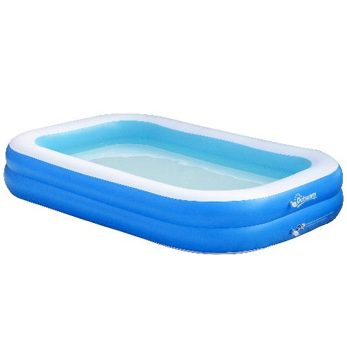 Outsunny-Piscina-Gonfiabile-Rettangolare-da-Esterni-per-1-2-Adulti-in-PVC-Resistente-2-Camere-d-Aria-e-Valvola-di-Scarico-262x176x56cm-Blu