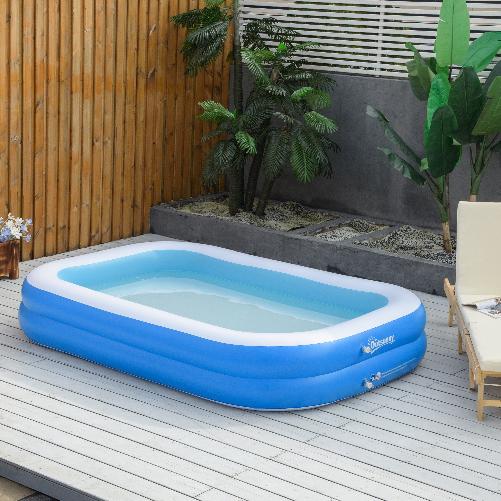 Outsunny-Piscina-Gonfiabile-Rettangolare-da-Esterni-per-1-2-Adulti-in-PVC-Resistente-2-Camere-d-Aria-e-Valvola-di-Scarico-262x176x56cm-Blu