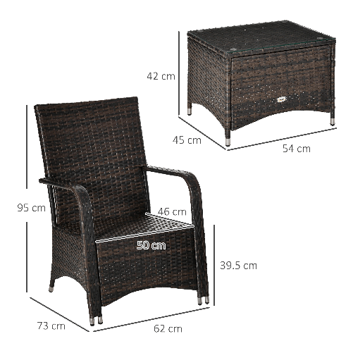 Outsunny-Set-Mobili-da-Giardino-in-Rattan-PE-con-Tavolino-e-2-Sedie-con-Cuscini-Sfoderabili-Marrone-e-Crema