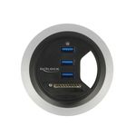 Delock Anschlsse 3 x USB 3.0 Typ-A Buchse 1 x SD Slot 1 x Micro SD Slot  Unterseite 1 x USB 3.0 Typ-A Stecker 1 x USB 2