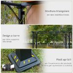 Outsunny-Pergola-Gazebo-da-Giardino-in-Acciaio-con-Tende-Regolabili-3x3m-Marrone-Chiaro