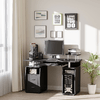HOMCOM-Scrivania-per-Computer-Moderna-Porta-PC-Scrivania-da-Ufficio-in-Legno-con-Cassetti-Mensola-Estraibile-e-Porta-Tastiera-120x55x85cm-Nero