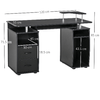HOMCOM-Scrivania-per-Computer-Moderna-Porta-PC-Scrivania-da-Ufficio-in-Legno-con-Cassetti-Mensola-Estraibile-e-Porta-Tastiera-120x55x85cm-Nero