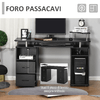 HOMCOM-Scrivania-per-Computer-Moderna-Porta-PC-Scrivania-da-Ufficio-in-Legno-con-Cassetti-Mensola-Estraibile-e-Porta-Tastiera-120x55x85cm-Nero