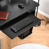 HOMCOM-Scrivania-per-Computer-Moderna-Porta-PC-Scrivania-da-Ufficio-in-Legno-con-Cassetti-Mensola-Estraibile-e-Porta-Tastiera-120x55x85cm-Nero