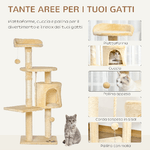 PawHut-Albero-per-Gatti-a-4-Livelli-con-Giocattoli-Beige-40x40x114cm