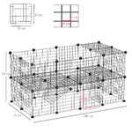 PawHut-Recinto-in-Metallo-per-Piccoli-Animali-Domestici-con-36-Pannelli-di-Metallo-da-Montare-Secondo-Forma-e-Configurazione-che-Preferisci-e-con-Porta