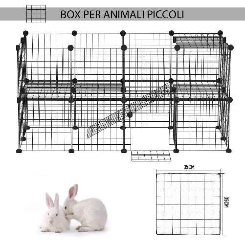 PawHut-Recinto-in-Metallo-per-Piccoli-Animali-Domestici-con-36-Pannelli-di-Metallo-da-Montare-Secondo-Forma-e-Configurazione-che-Preferisci-e-con-Porta