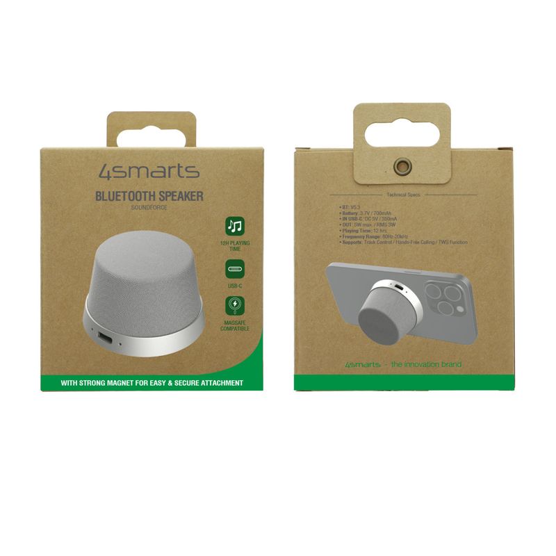 Altoparlante-Bluetooth-4smarts-compatibile-con-SoundForce-MagSafe-argento-grigio