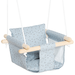 Outsunny Seggiolino Altalena per Bambini in Tessuto e Legno con Cuscino, 40x40x180cm, Grigio