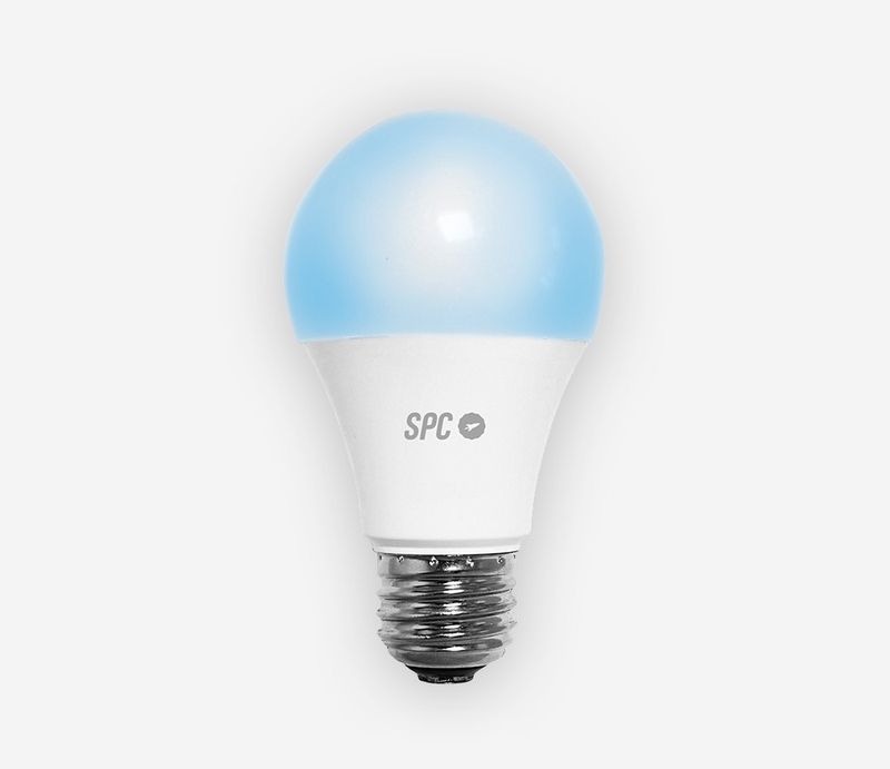 SPC-Aura-1050-Bombilla-Led-Wi-Fi-regolabile-E27---Ambienti-personalizzabili---Controllo-dall-APP-SPC-Iot---Compatibile-c