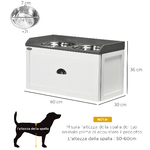 PawHut-Ciotole-per-Cani-Rialzate-in-Acciaio-Inox-e-Legno-con-Cassetto-60x30x36cm-Bianco-e-Grigio