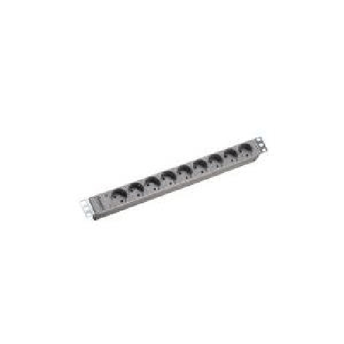 Gehuse-Aluminium--1HE--L4385mm--Zuleitung-2m-3x15mm--mit-Schutzkontaktstecker--2xBefestigungswinkel--9xSchutzkontakt--Do