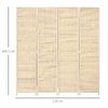 HOMCOM-Paravento-Separe-da-Interno-a-4-Ante-in-Legno-e-Bambu-Pieghevole-e-Salvaspazio-Altezza-170cm-Marrone