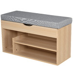 HOMCOM Scarpiera 2 in 1, Panca in Legno con Seduta Imbottita e Scomparto Nascosto, per Entrata/Ingresso, 80 x 30 x 48cm