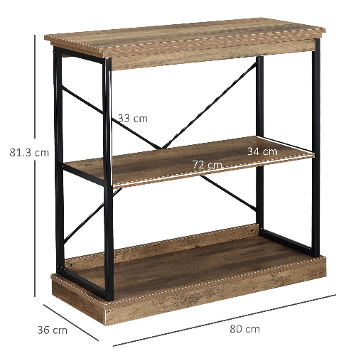 HOMCOM-Scaffale-Libreria-in-Stile-Industriale-Mobile-Multiuso-in-Legno-e-Metallo---Marrone-Nero