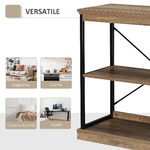 HOMCOM-Scaffale-Libreria-in-Stile-Industriale-Mobile-Multiuso-in-Legno-e-Metallo---Marrone-Nero