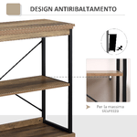 HOMCOM-Scaffale-Libreria-in-Stile-Industriale-Mobile-Multiuso-in-Legno-e-Metallo---Marrone-Nero