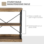 HOMCOM-Scaffale-Libreria-in-Stile-Industriale-Mobile-Multiuso-in-Legno-e-Metallo---Marrone-Nero