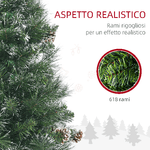 HOMCOM-Albero-di-Natale-Artificiale-da-180cm-con-Pigne-618-Rami-e-Base-in-Metallo-Verde