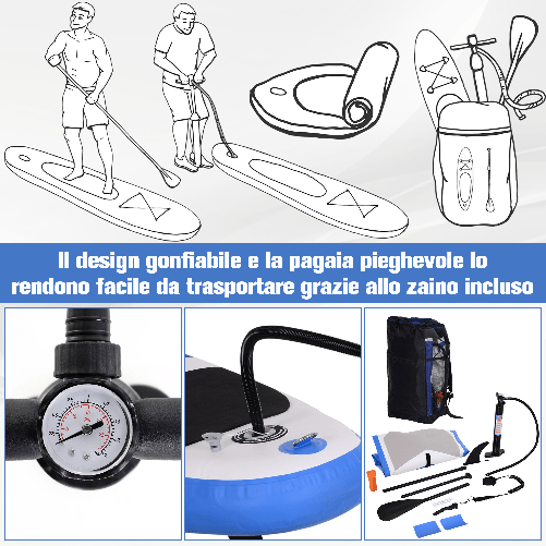 HOMCOM-Tavola-Gonfiabile-SUP-Stand-Up-Paddle-con-Pagaia-Regolabile-Tavola-Surf-con-Accessori-322x81x15cm