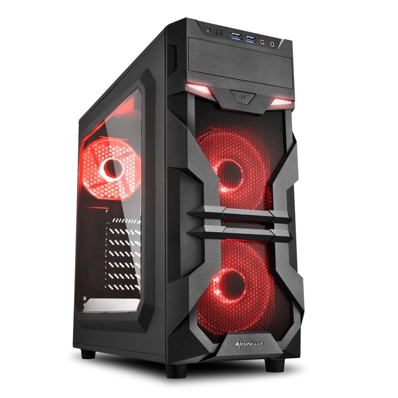 SHARKOON-CASE-ATX-VG7-W-PANNELLO-ACRILICO-RED-NO-ALIM