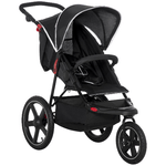 HOMCOM Passeggino Pieghevole per Bambini 0-36 Mesi con Tettuccio Regolabile e Cesto Portaoggetti, 128x58x106 cm, Nero