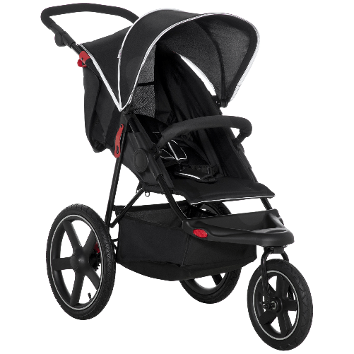 HOMCOM-Passeggino-Pieghevole-per-Bambini-0-36-Mesi-con-Tettuccio-Regolabile-e-Cesto-Portaoggetti-128x58x106-cm-Nero