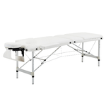 HOMCOM Lettino Massaggi Portatile Pieghevole e Professionale in Alluminio bianco 215x60x61-84cm