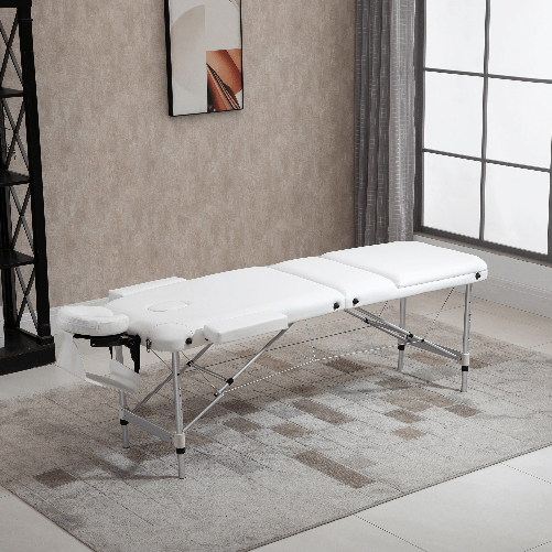 HOMCOM-Lettino-Massaggi-Portatile-Pieghevole-e-Professionale-in-Alluminio-bianco-215x60x61-84cm