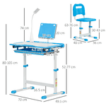 HOMCOM-Banco-Scuola-con-Sedia-per-Bambini-6-12-Anni-con-Altezza-e-Inclinazione-Regolabile-Blu