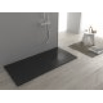 Piatto doccia ultra slim, in smc effetto pietra antracite nero h 2,6cm Sicena Plaget Antracite,90x180 cm