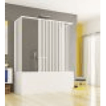 Box vasca tre lati apertura bilaterale a soffietto, pvc bianco h150cm Platra Nyohi Bianco,70x170x70 cm