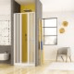 Porta doccia a soffietto, ingresso centrale pvc bianco h185cm Platra Takira Bianco,170 cm