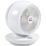 HOMCOM Ventilatore da Tavolo 3 Velocità, Oscillazione 70° e Inclinazione 90°, 27x27x34cm, Bianco e Nero