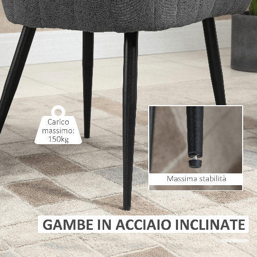 HOMCOM-Set-di-2-Sedie-Imbottite-Moderne-con-Rivestimento-in-Tessuto-Sedie-per-Soggiorno-e-Salotto-con-Gambe---Grigio-Scuro